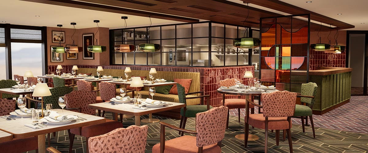 An artist impression of the speciality restaurant on Spirit of the Lorelei